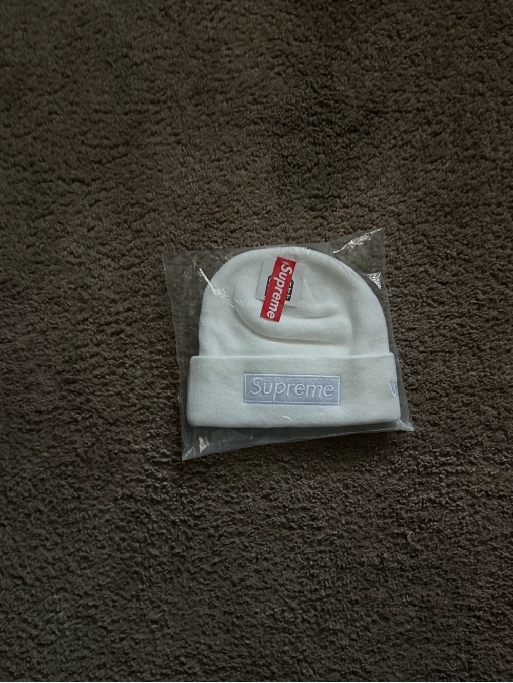 IKEA White Kids Beanie with Red Tag